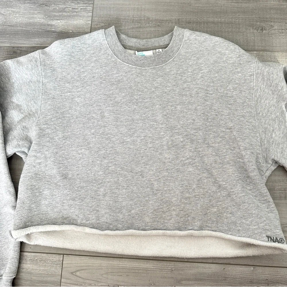 Tna cropped crewneck sweatshirt grey heather chrome - Picture 4 of 5